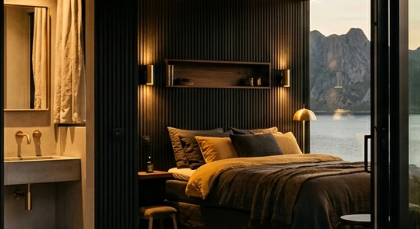 Chambre BnB — intérieur sombre et raffiné